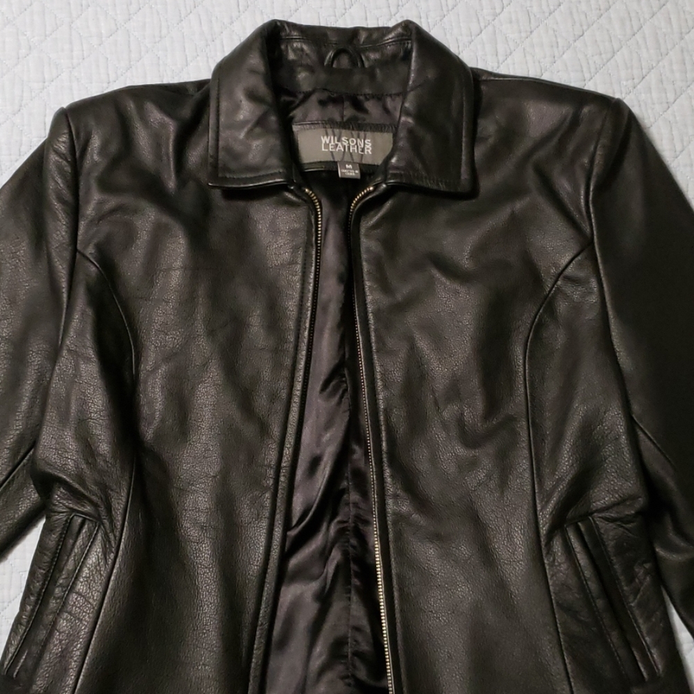 Wilsons Leather black coat medium